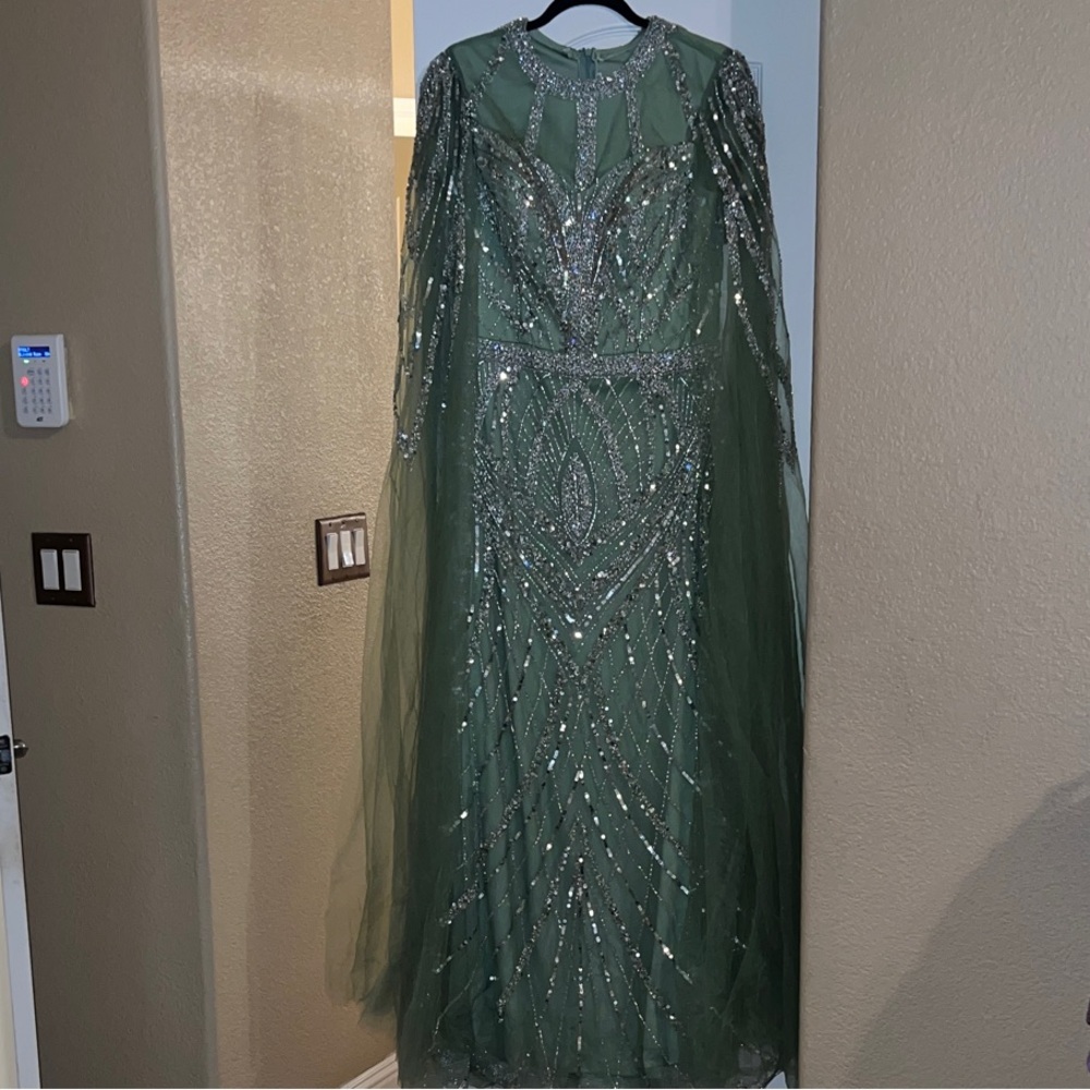 Elegant Green Beaded Gown